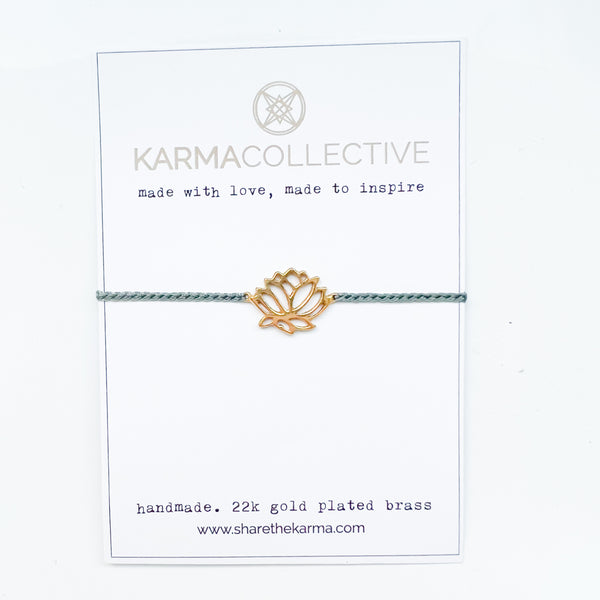 Golden Lotus 22k Bracelet - Blue