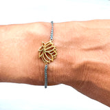 Golden Lotus 22k Bracelet - Blue