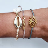 Golden Lotus 22k Bracelet - Blue