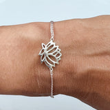 Boho Lotus 925 Sterling Silber Bracelet - Nude