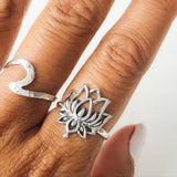 Boho Lotus Silver ring