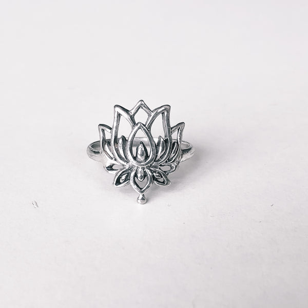 Boho Lotus Silver ring