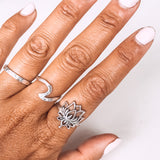 Boho Lotus Silver ring