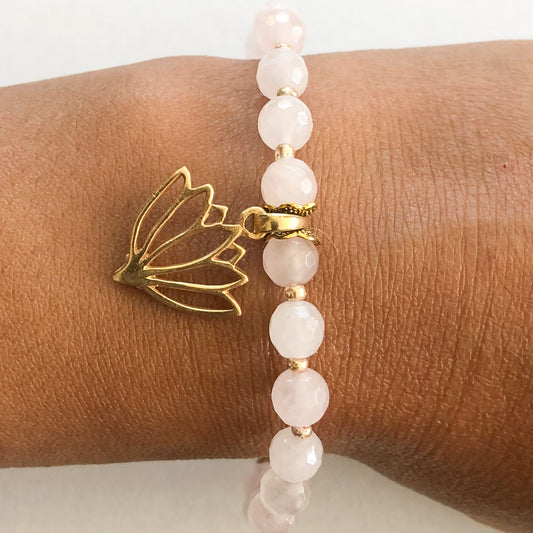 Rose Quartz Lotus bracelet