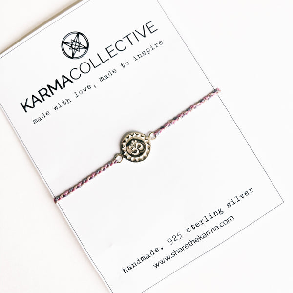OM Sterling Silver Tricolored Braided Bracelet