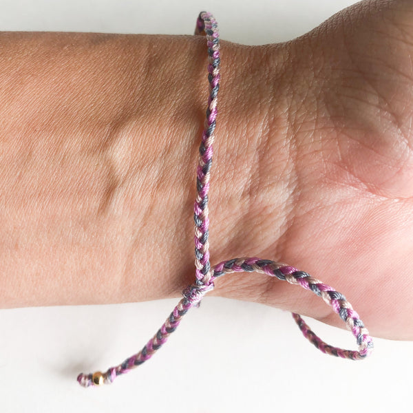 OM Gold plated Tri-Color Braided Bracelet