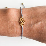 Hamsa 22k Gold Plated Brass Blue Bracelet
