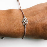 Hamsa Sterling Silver Nude Braided Bracelet