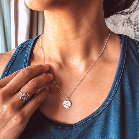 Sunrise Hand-stamped pendant necklace