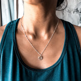 Hand stamped Rainbow Sterling Silver Necklace