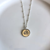 Hand stamped Rainbow Sterling Silver Necklace