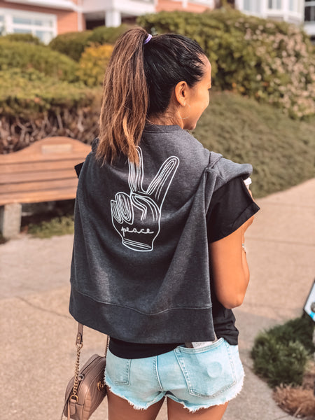 Peace Sweatshirt Charcoal