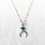 Turquoise Moon Sterling Silver Necklace