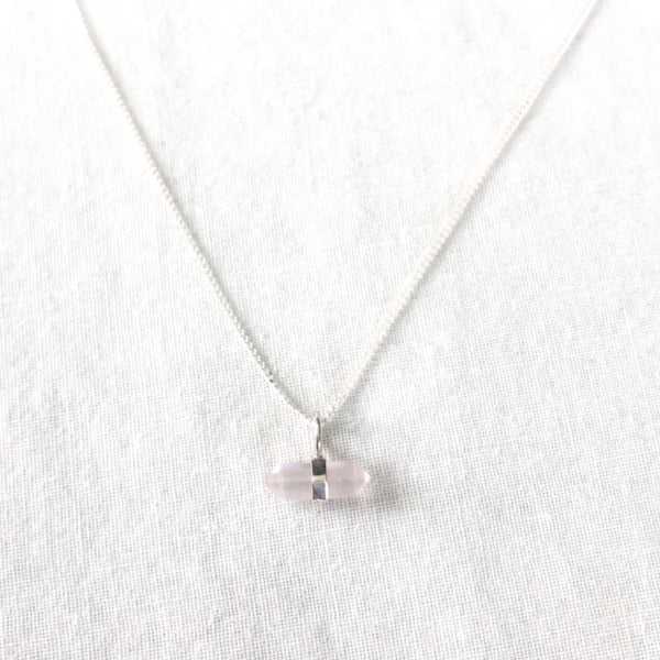 Juliet Rose Quartz prism necklace