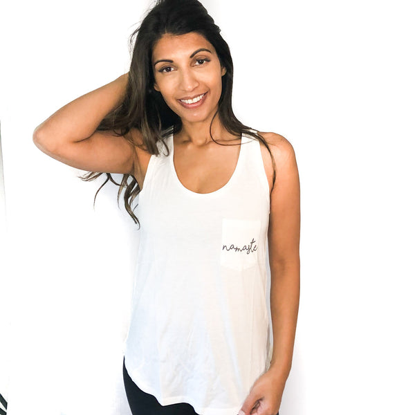 Namaste Pocket Everyday Tank top - White