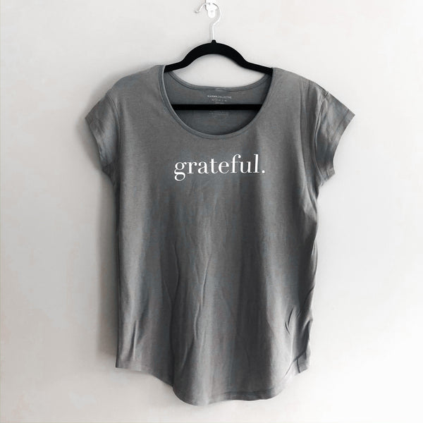 Grateful Grey Scoop Neck T-shirt