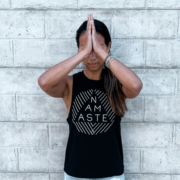 NAMASTE triangle muscle tank