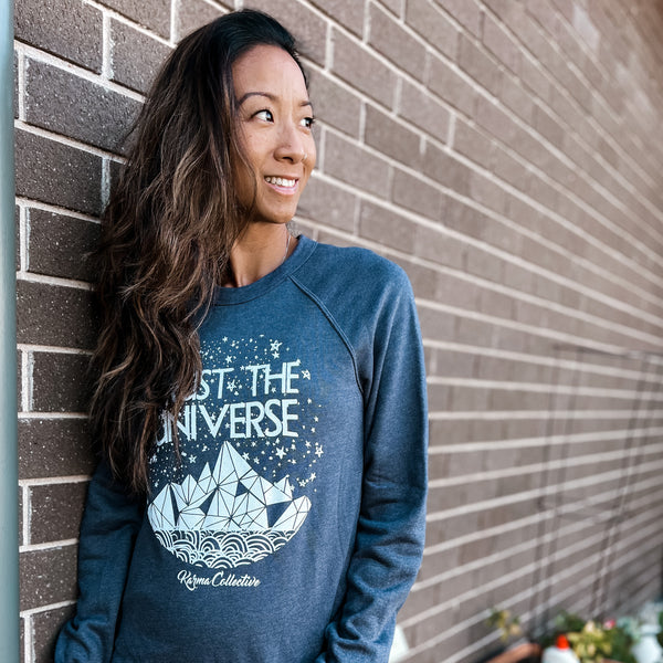 Trust the Universe Nautical Blue Fleece Sweatshirt