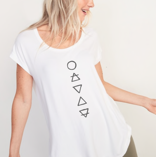 Elemental Symbols Scoop Neck Tshirt