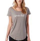 Grateful Grey Scoop Neck T-shirt