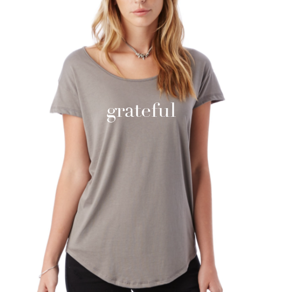 Grateful Grey Scoop Neck T-shirt