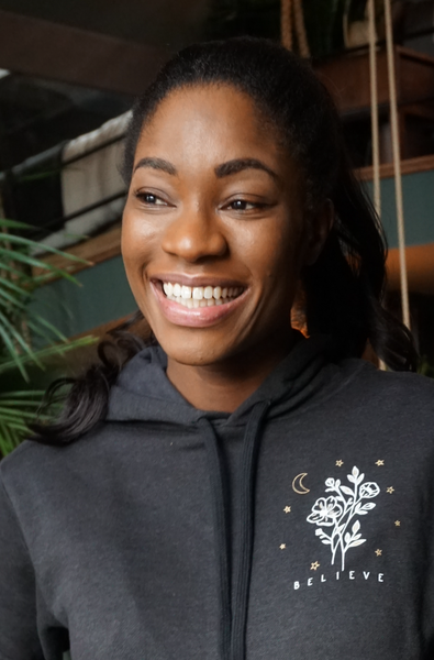 Believe Midweight Charcoal Black Hoodie