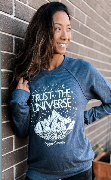 Trust the Universe Nautical Blue Fleece Sweatshirt
