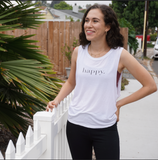Happy Muscle Tank - White