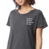 Be Bold, Be Brave Casual Charcoal T-shirt