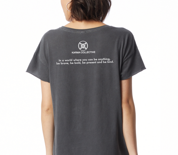 Be Bold, Be Brave Casual Charcoal T-shirt