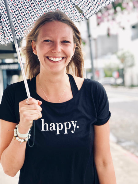 Happy. Vback t-shirt black