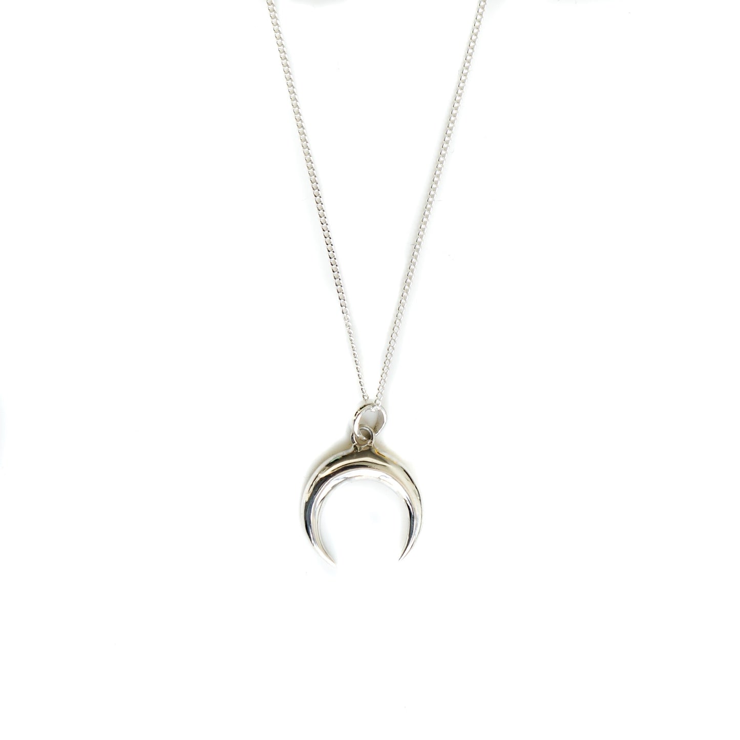 Crescent Moon Silver Necklace