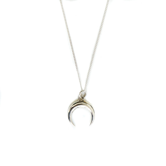 Crescent Moon Silver Necklace