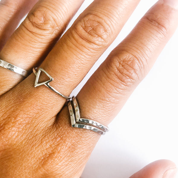 Double Chevron Sterling Silver Ring