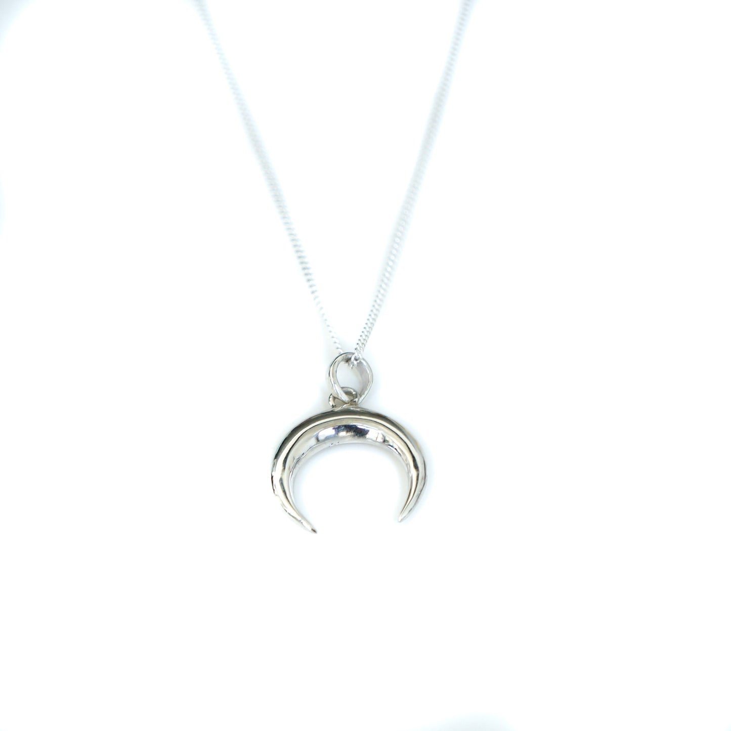 Crescent Moon Silver Necklace