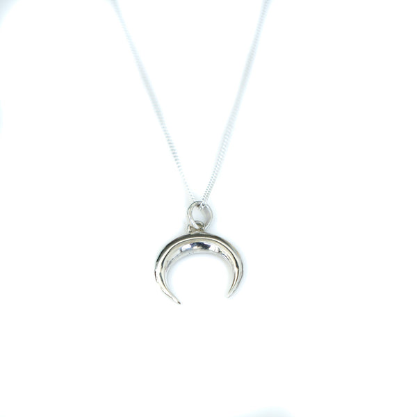 Crescent Moon Silver Necklace