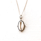 Cowrie shell sterling silver necklace.