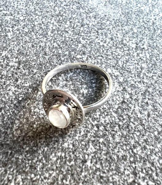 Moonstone Celestial Galaxy ring