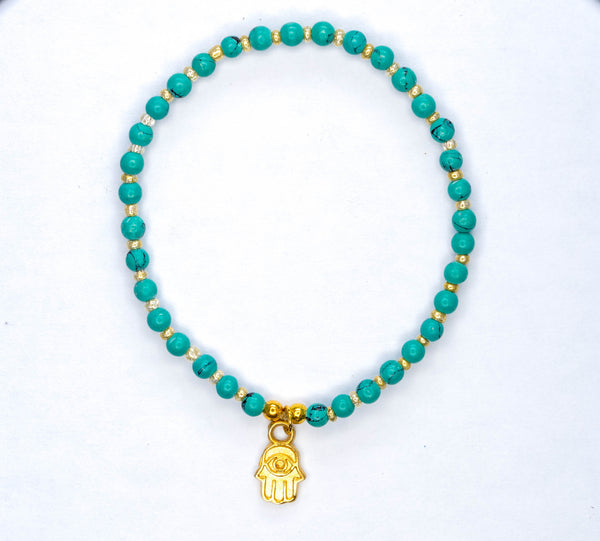 Turquoise mini Hamsa bracelet