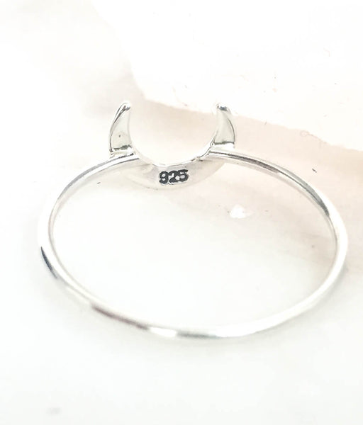 Crescent Moon Sterling Silver Ring