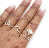 Crescent Moon Sterling Silver Ring