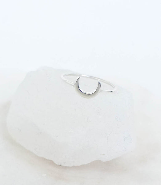 Crescent Moon Sterling Silver Ring